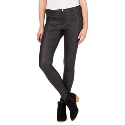 Nine by Savannah Miller Black coated skinny jeans